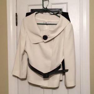 Cream and black suit